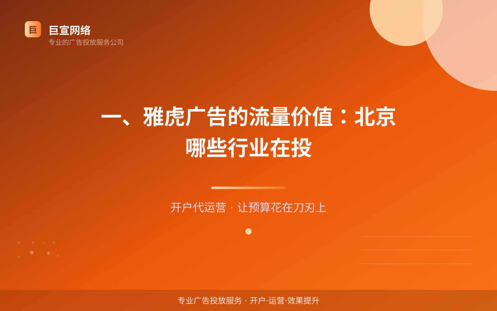 一、雅虎广告的流量价值:北京哪些行业在投(投放总览) 一、雅虎广告的流量价值:北京哪些行业在投(投放总览)